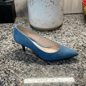 EUC Life Stride Denim Kitten Heels